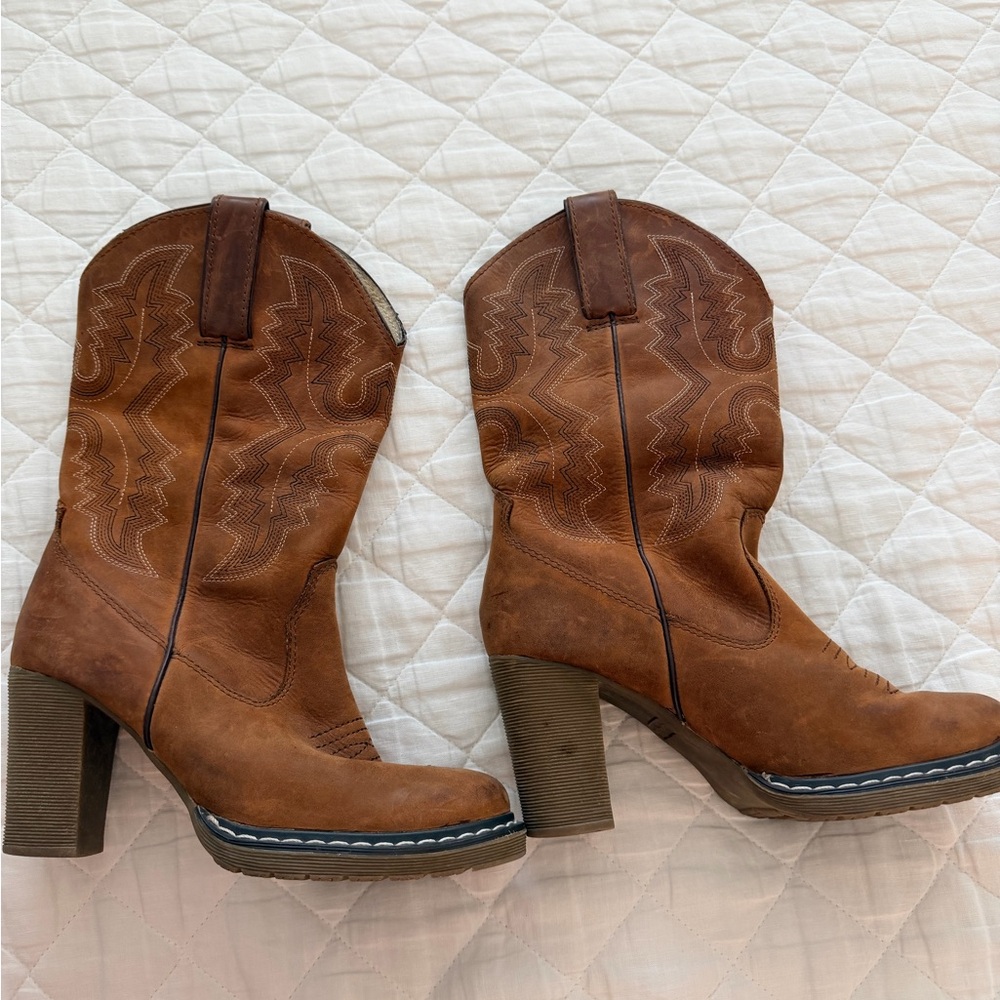 Roper Brown Western Heeled Boots
